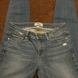PAIGE Women's Distressed Blue Skinny Jeans